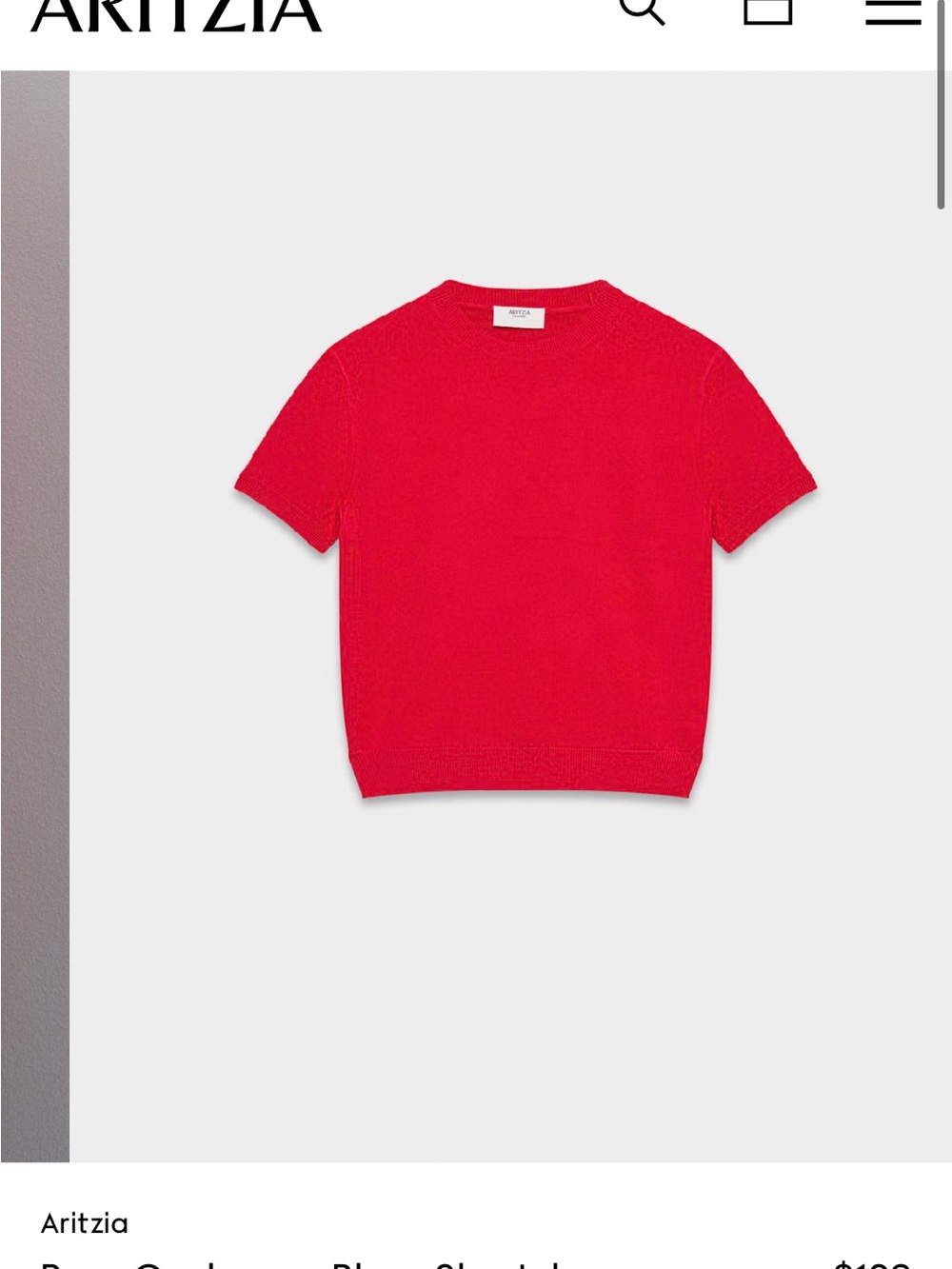 Aritzia Merino Wool Crewneck Sweater in Red